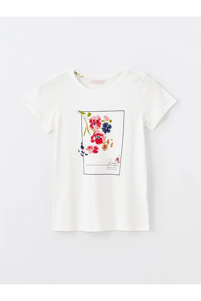 LC Waikiki LCW DREAM Women's Capri Pajamas Set - Crew Neck, Printed, Short Sleeve