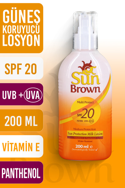 Sun Brown Güneş Koruyucu Süt Spreyi Spf20 200 ml