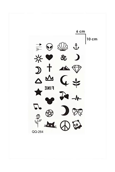 AKOLİFE Parmak Figür Minimal Geçici Dövme - Temporary Tattoo Finger