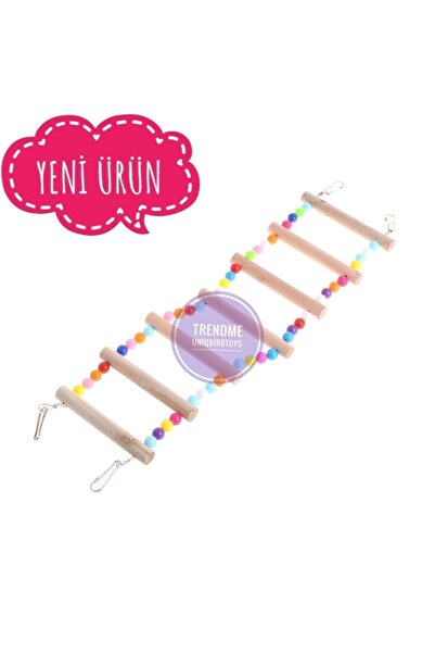UniqBirdToys Trendme Plastik Boncuklu Kuş Merdiveni ( 7 Basamaklıdır. )