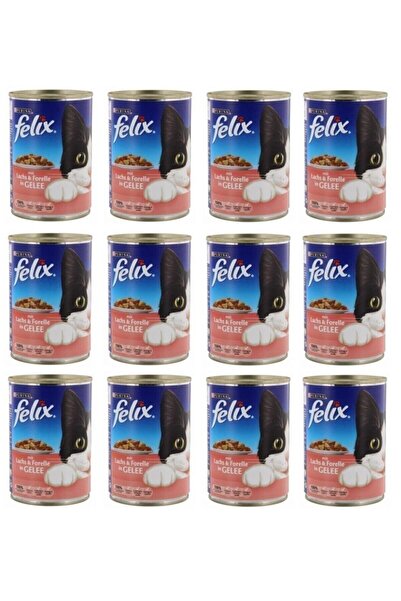 FELIX Somon Ve Alabalıklı 400 gr 12'li Paket Yetişkin Kedi Konservesi