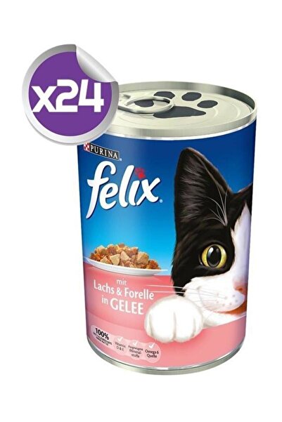 FELIX Purina Somon Ve Alabalıklı Kedi Konservesi 400 Gr X24