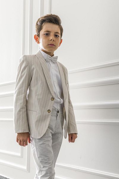 Nexactive linen Children's Suit - Striped, Seasonal, Graduation and Holiday Set of 4