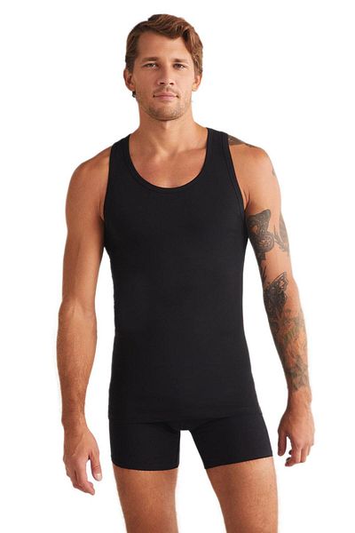 Kom Aytron Halter - 2-Piece Basic Men's Black Undershirt Set