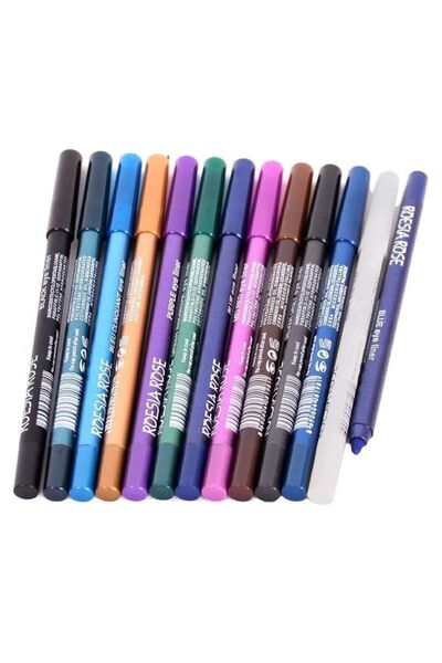 DARWEN 12-Piece Rose Model Ultra Oil Colorful Eye Liner