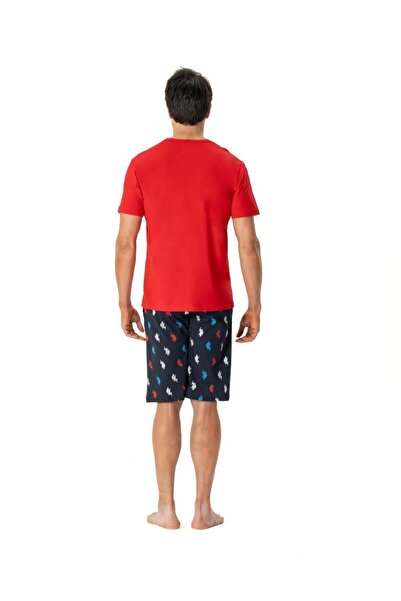 U.S. Polo Assn. Men's Red V-Neck Shorts Set 18770