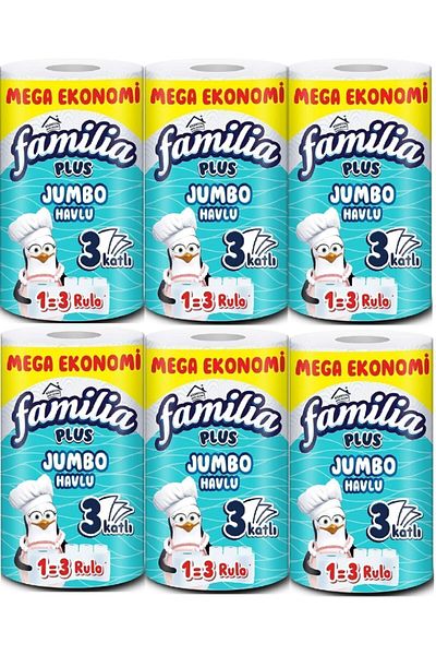 Familia Plus Jumbo Towel 1=3 Rolls 6 Pieces