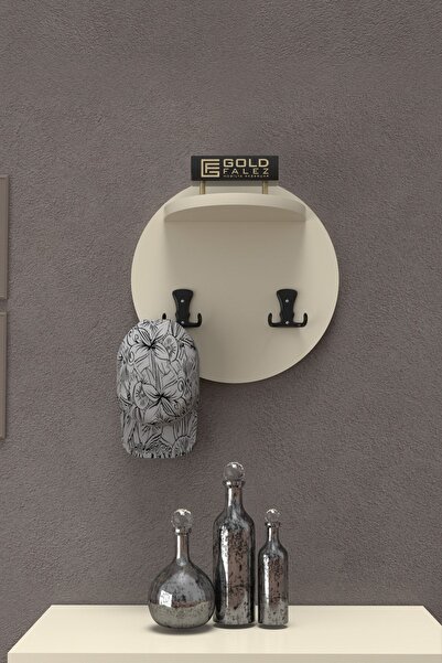 GOLDFALEZ Askılık Duvar Elbise Askılığı Portmanto Üstü Kremm