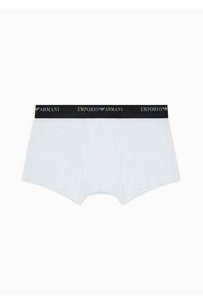 Emporio Armani Comfortable Fit White Boxers - Men, Elastic Waist, Logo111847 4F511-00010