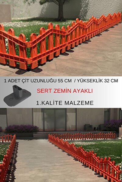 ZiDi Plastik Dekoratif Plastik Alan Oluşturma Ve Bahçe Çiti 1 Adet Çit (Y: 32...
