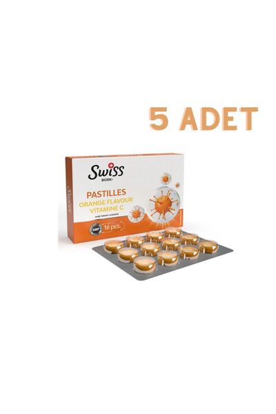 Bork Swiss Natural Bork Portakal Aromalı C Vitamini Pastil 16'lı 5 Adet