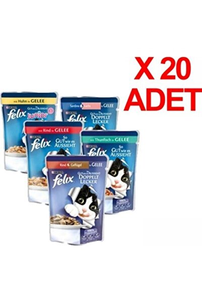FELIX Karışık Paket Kedi Konservesi 20 Adet Yeni Içerik Yeni Paket