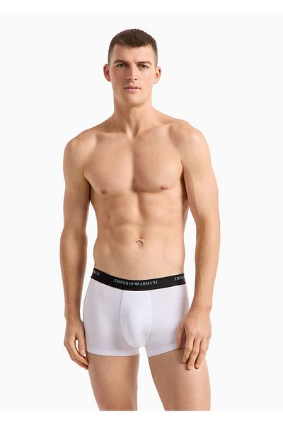 Emporio Armani Comfortable Fit White Boxers - Men, Elastic Waist, Logo111847 4F511-00010