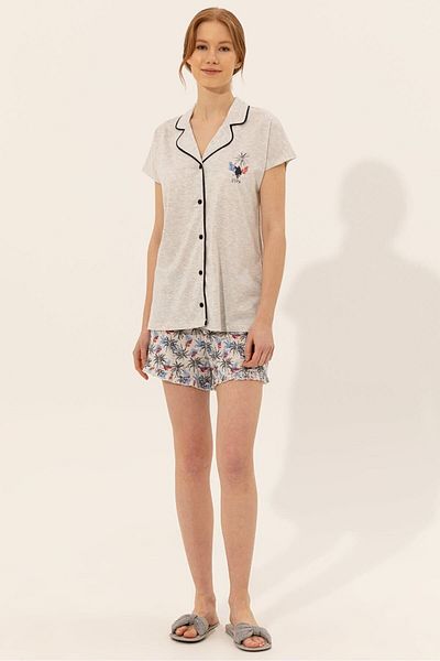U.S. Polo Assn. Set pantaloni scurți ecru Melange pentru damă