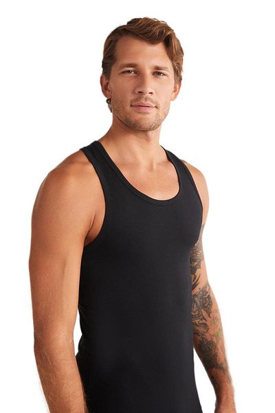 Kom Aytron Halter - 2-Piece Basic Men's Black Undershirt Set