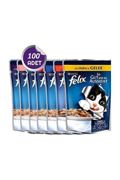 FELIX Purina Karışık Kedi Yaş Maması 100 Adet