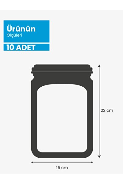 PALPAK Kavanoz Görünümlü Mikrodalgaya Uygun Tekne Poşeti 15x22 Cm - 10 Adet
