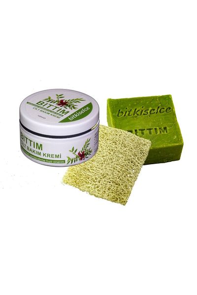 bitkiselce Miracle Bıttım Face and Skin Cream & Natural Pumpkin Fiber Bıttım Soap with Peeling Effect