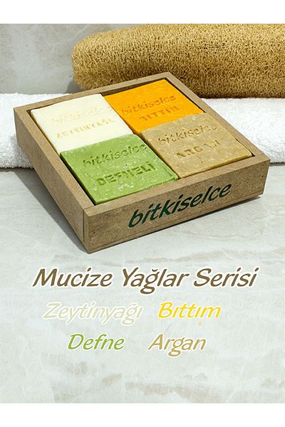 bitkiselce Miracle Oils Series Soap (OLIVE OIL-BITTIM-DEFNE-ARGAN) 450 Gr