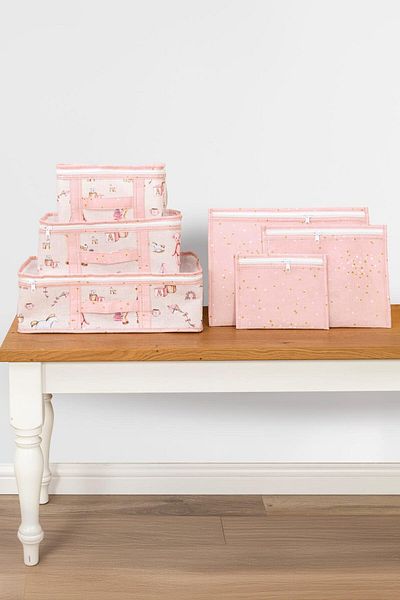 ALAS Luxury Baby Suitcase Organizer - Ροζ Τσάντα Ταξιδίου 6 τεμαχίων
