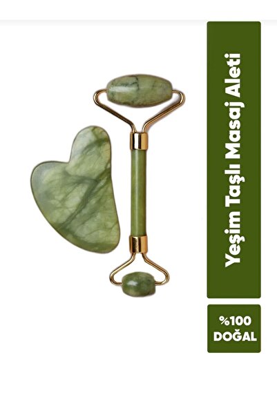 Meyra Accessories Yeşim %100 Doğal Taş Masaj Aleti Ve Kalp Gua Sha Yüz Bakım ...