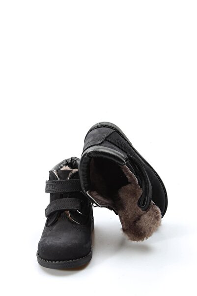 FAST STEP Unisex Hakiki Deri Içi Kürklü Kışlık Rahat Günlük Cırt Cırtlı Bebek Klasik Bot 006kba1001