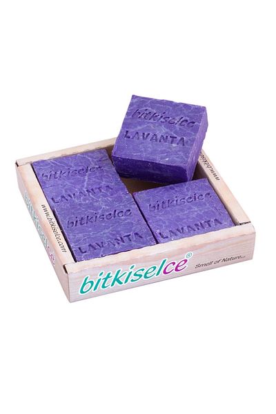 bitkiselce Lavender Oil Natural Soap - Handmade Soap with 100% Natural Ingredients for Sensitive Skin 405gr