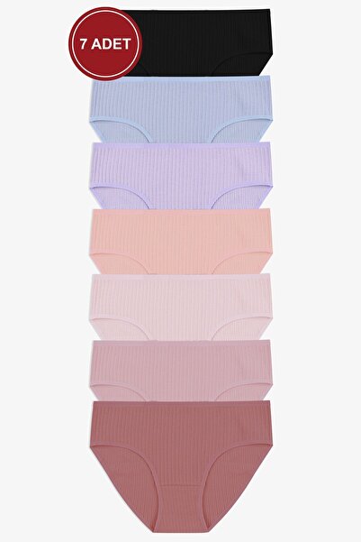 koza iç giyim Kadın 7'li Curve Büyük Beden Battal Ajur Kaşkorse Bato