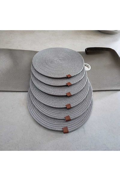 supla 6 Pieces Gray Color American Placemats