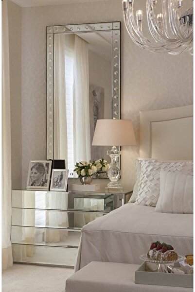 LUXURY VİLLA Luxury Dekoratif 1 Adet Ayna 52x100 1 Adet Komodin En 90cm Derin...