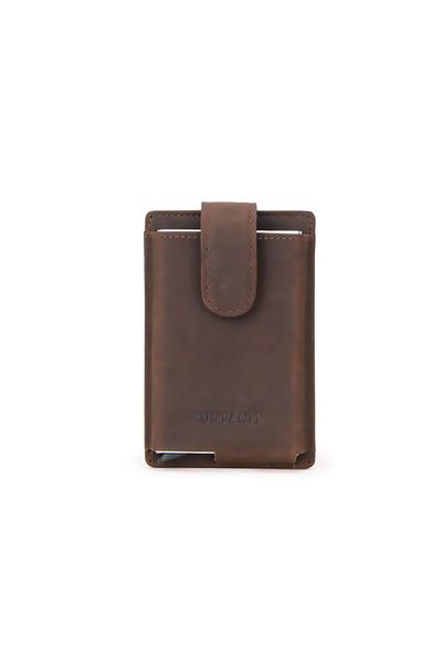 Contact’S Мъжки картодържател Elicona от естествена кожа, кафяв, с RFID защита от безконтактни транзакции