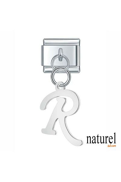 Naturel Tılsım Italian Stainless Steel 9mm''R'' Letter Charm