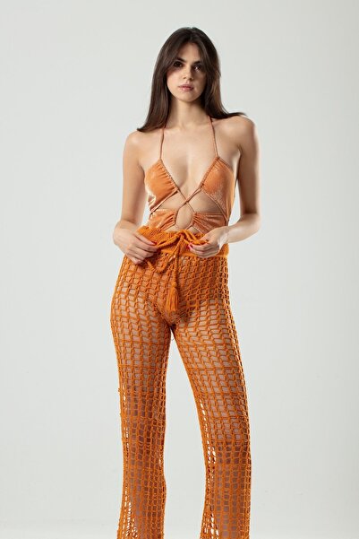 NARC Amalfi Orange Crochet Pant