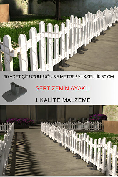 ZiDi Plastik Dekoratif Plastik Alan Oluşturma Ve Bahçe Çiti 10 Adet Çit (Y: 5...