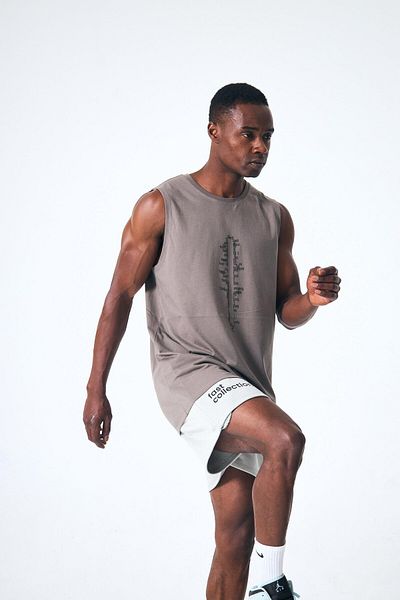 FAST EFFECT WEAR قميص داخلي من الخلف والأمام مع طباعة "ختم" منقوشة