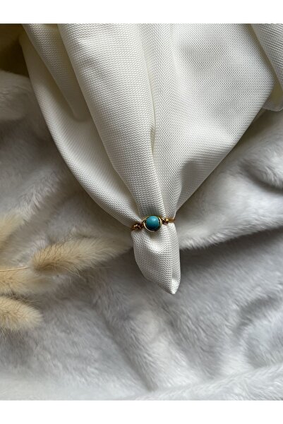 PelvedDesign حجر فيروزي فيروزي ذهبي اللون قابل للتعديل سلك وجه صناعة يدوية