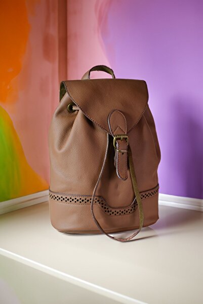 Monte Cristo Deri Dünya-mini Kadın Büzgülü Deri Sırt Çantası-%100 Hakiki Dana...