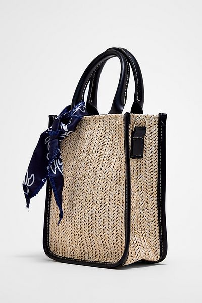 ALTUDA Straw Zippered Women's Shoulder Bag - Straw