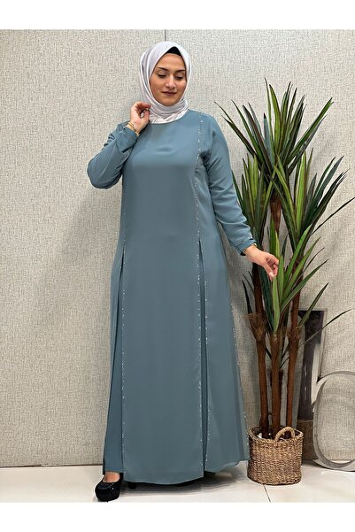 Butik büyük beden Βραδινό φόρεμα σιφόν με σχισμή