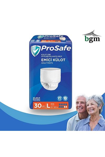 bgm Prosafe Adult Patient Diapers - Size L 30 Pieces Absorbent Panties (1 Pack)