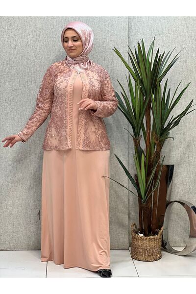 Butik büyük beden Сукня з подвійним жакетом з гупуру