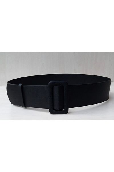 Kemerix Women's Black Leather Look Waist Belt