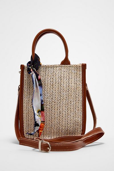 ALTUDA Straw Zippered Women's Shoulder Bag - Straw