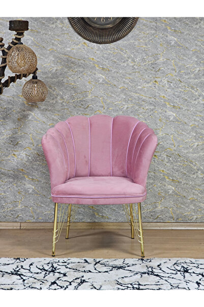 ZAFİR Tekli Gold Kaplama Tel Ayak Papatya Çay Seti Koltuk Takımı , Balkon, Salon, Ofis, Cafe Koltuk Takımı