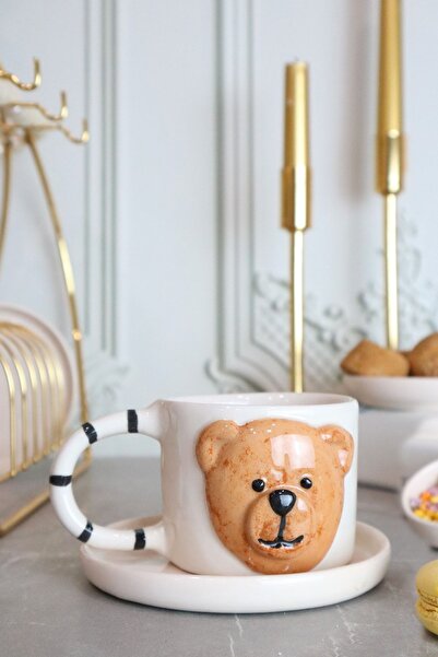 ada mia seramik كوب سيراميك 170 مل - صناعة يدوية مع شكل الدبدوب