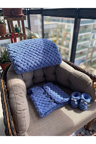 Alize Puffy baby blanket baby vest booties