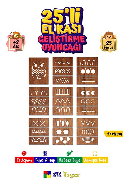 212toyzz 25 li El Kası Geliştirme Yazı Çizgi Egzerisiz Çalışmaları Çocuk Oyun...