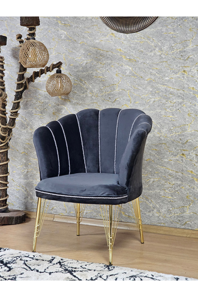 ZAFİR Tekli Gold Kaplama Tel Ayak Papatya Çay Seti Koltuk Takımı , Balkon, Salon, Ofis, Cafe Koltuk Takımı