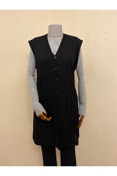 TEK Seasonal Mercerized Mother Long Vest / Black