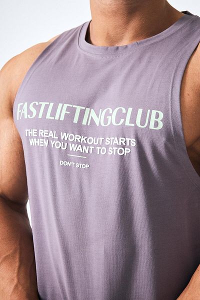 FAST EFFECT WEAR "Lifting Club" Printed Embossed Tank Top